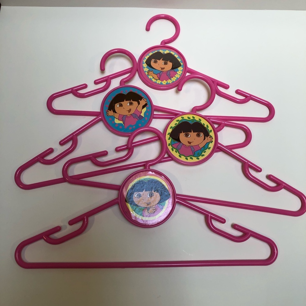 Dora The Explorer Kids Clothing Hangers (4) EUC